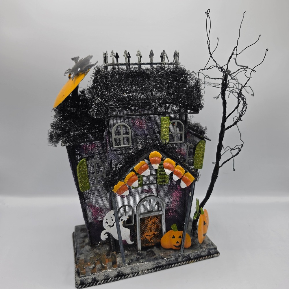 Halloween Haunted House Metal Mesh Tea Light Holder Spooky Tree Ghost Pumpkin
